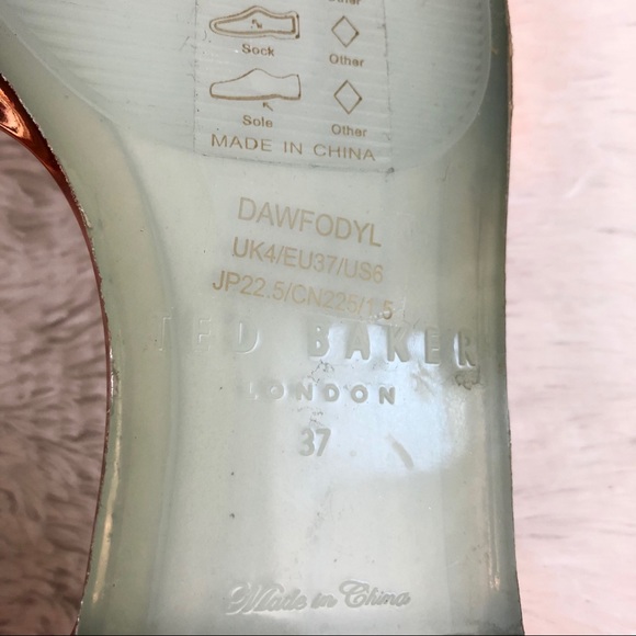 Ted Baker Cut Out Rose Gold Jelly Slipper Flats - Picture 6 of 6